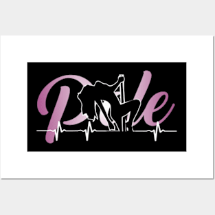 Pole Dance Lover Heartbeat T-shirt Posters and Art